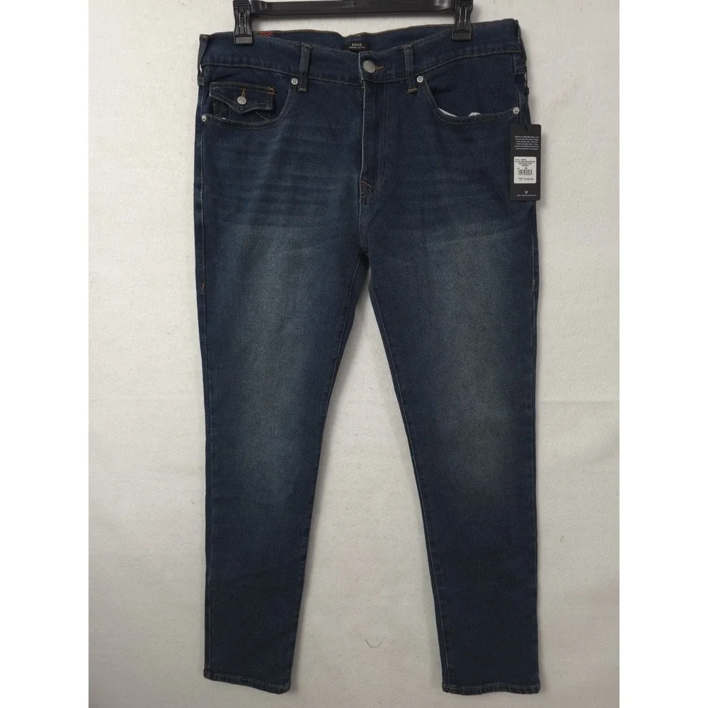 True Religion Dark Woodland‎ Wash Rocco SN FLAP Skinny  700678 Size 36x32